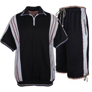 Men's Fashion Half-Zip Two Piece Fleece Set